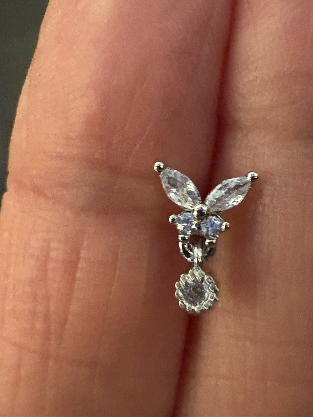 Nose Ring- 20 G Stainless Steel Cz simulated, Nose Stud Ring  Cubic Zirconia Nos